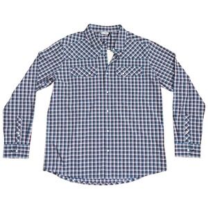 Stio Mens Eddy Shirt LS Berry Smoke Check Plaid Western Snap XL NEW 200078-510